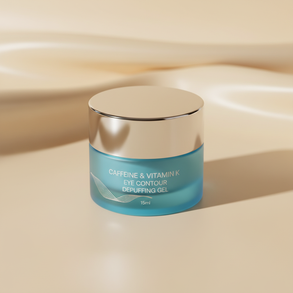 Caffeine & Vitamin K Eye Contour Depuffing Gel 15ml — Skincare private label cosmetics